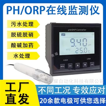 工业在线ph计污水ph电极探头orp测试仪