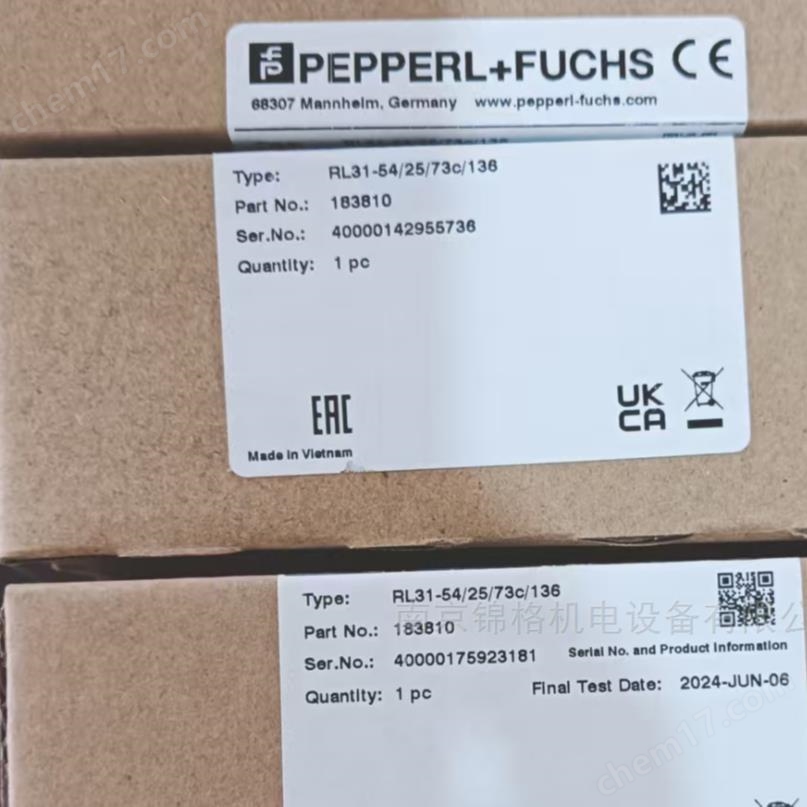 RL31-54/25/73c/136-P+F 反射板型傳感器