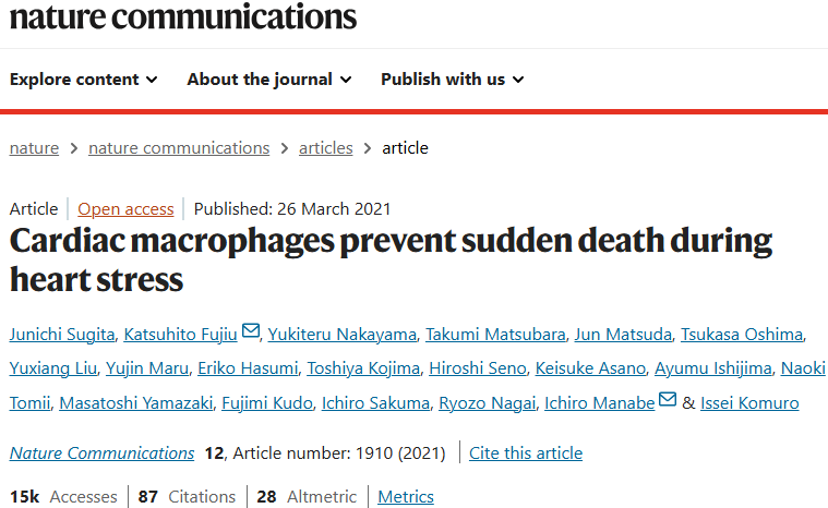 image.png 心脏巨噬细胞在心脏压力期间防止猝死